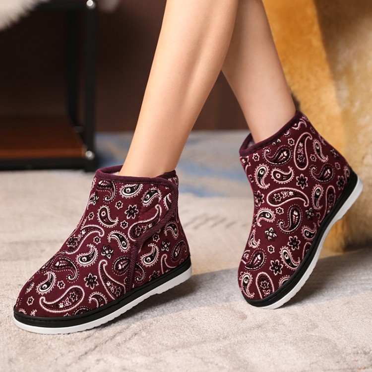 新款碎花棉布鞋厚毛毛鞋窝窝棉鞋平跟休闲鞋家居棉鞋外贸鞋-阿里巴巴