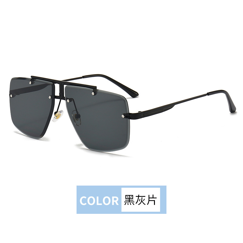 Cross-Border Hot Sale Frameless Pilot Sunglasses European and American Trendy Men Sunglasses Gradient Sunshade Sun Glasses Wholesale