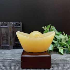 小中大号米黄玉元宝摆件玉石玉雕元宝家居客厅装饰品玉器摆件