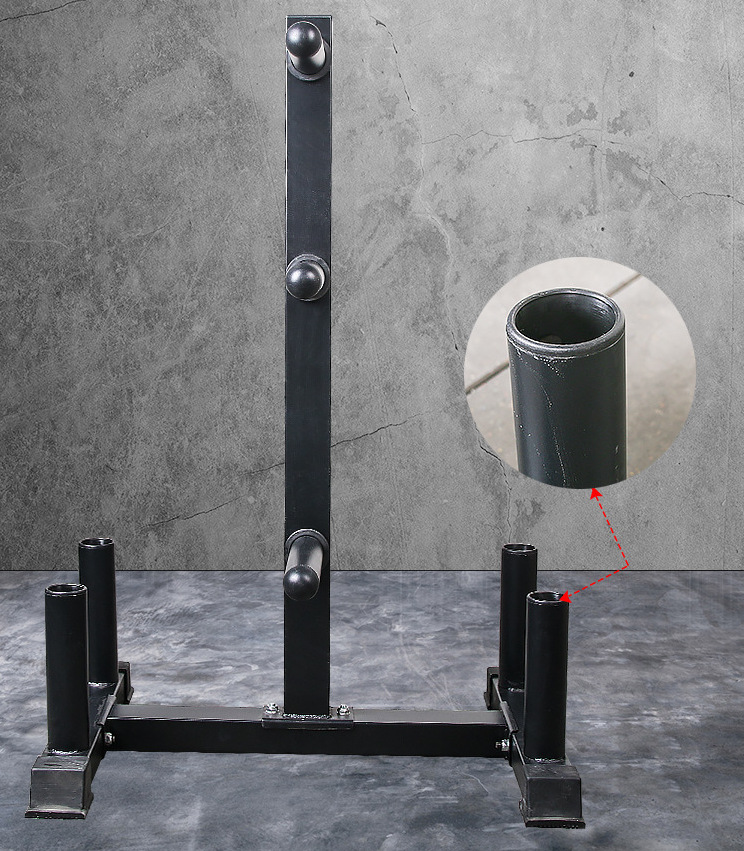 杠铃片架子家用 杠铃杆奥杆储存支架 健身房大孔小孔哑铃片收纳架