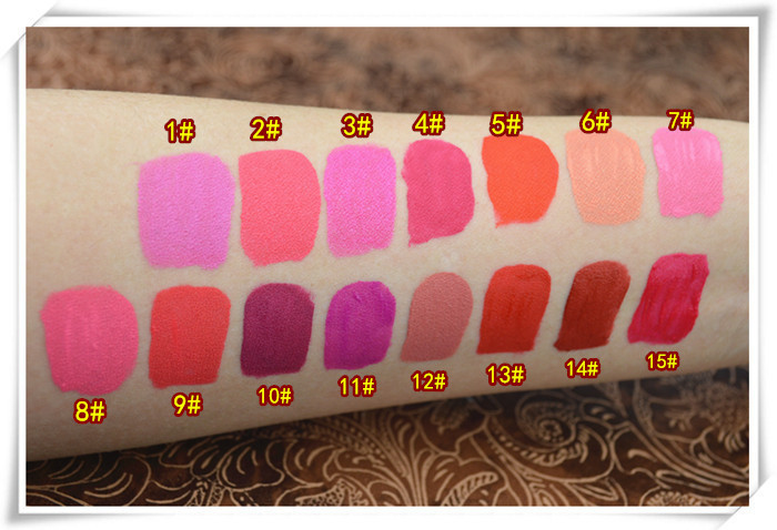 Cross-Border New Arrival Korean Style Colorful 15 Colors Longlasting Lip Gloss Moisturizing and Nourishing Lip Gloss Makeup Lipstick Factory Direct Supply