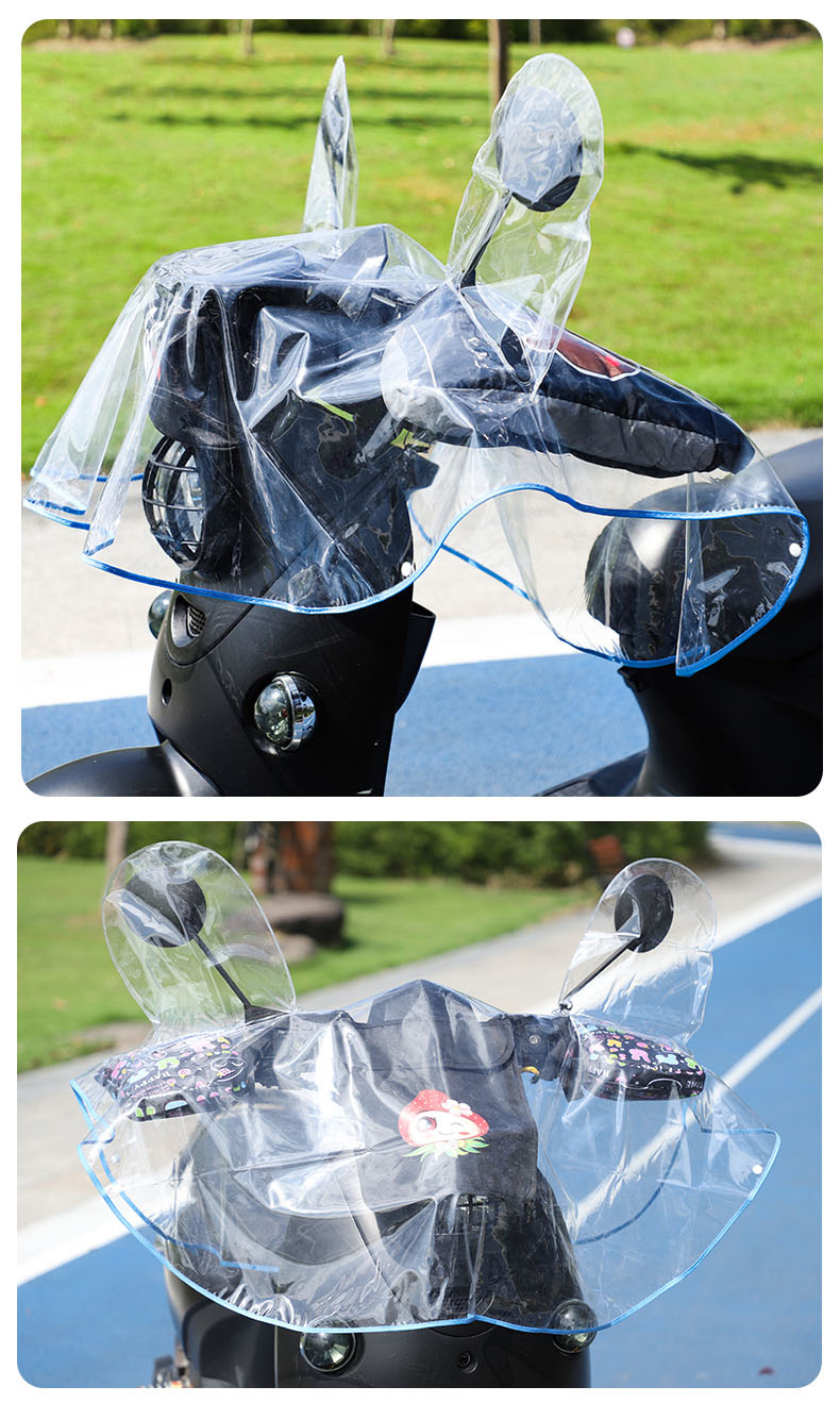 电动车前车头防雨罩电瓶车挡风被防淋雨盖罩摩托车手套防水罩pvc