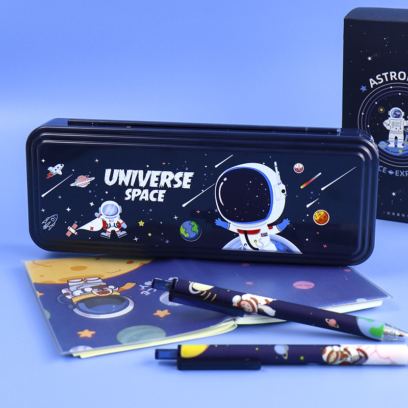 Ultraman Cartoon Animation Stationery Box Password Lock Plastic Waterproof Boys Pencil Case Spaceman Astronaut Pencil Box