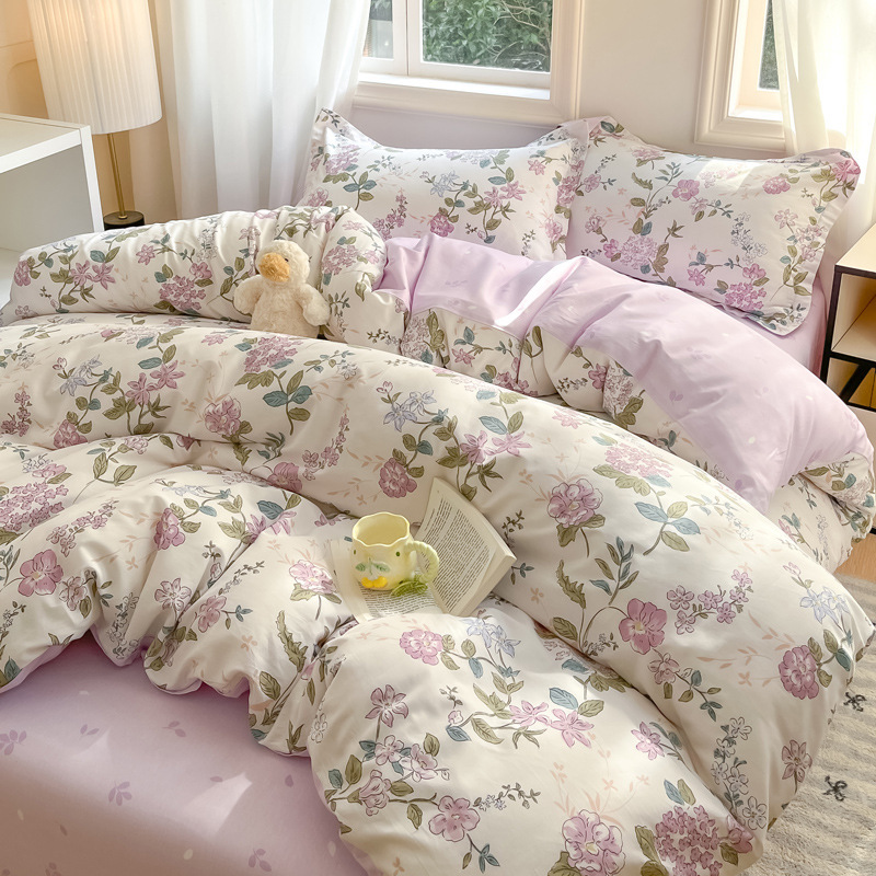 2025新款全棉印花四件套春秋夏季纯棉床单被套床上用品批发