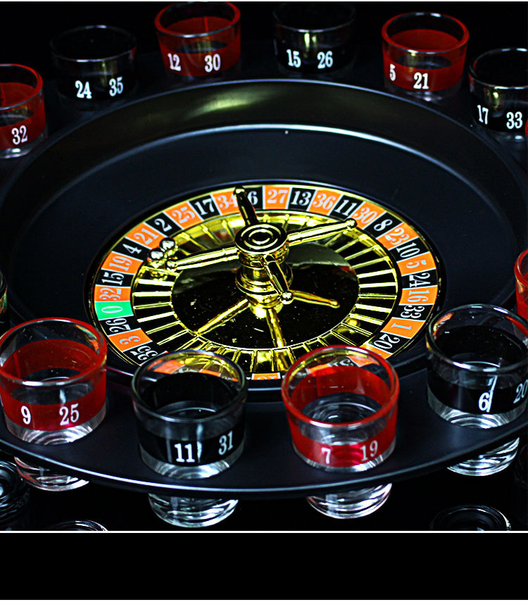 俄罗斯酒具转盘 酒吧夜店用品喝酒游戏娱乐道具俄罗斯轮盘16杯