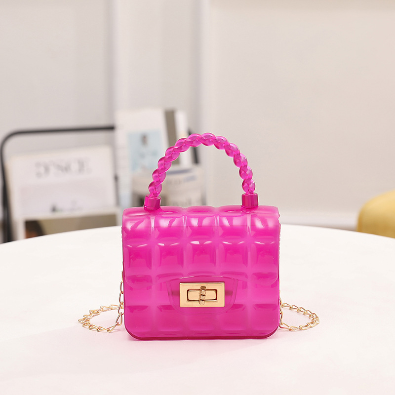 Transparent Small Square Bag 2023 New Jelly Bag PVC Chain Messenger Bag Bag Female Classic Style Lipstick Jelly Bag