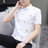 Woodpecker summer new pattern men's wear polo leisure time business affairs Men's Short sleeved T-shirt Middle-aged and young Lapel T-shirt