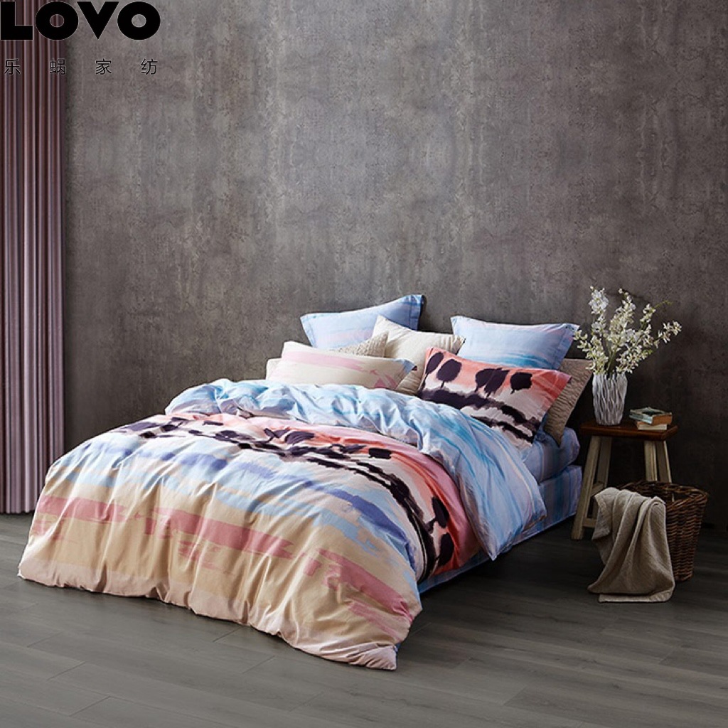 罗莱生活出品LOVO 乐蜗家纺高档A类磨毛全棉四件套床品批发洛卡
