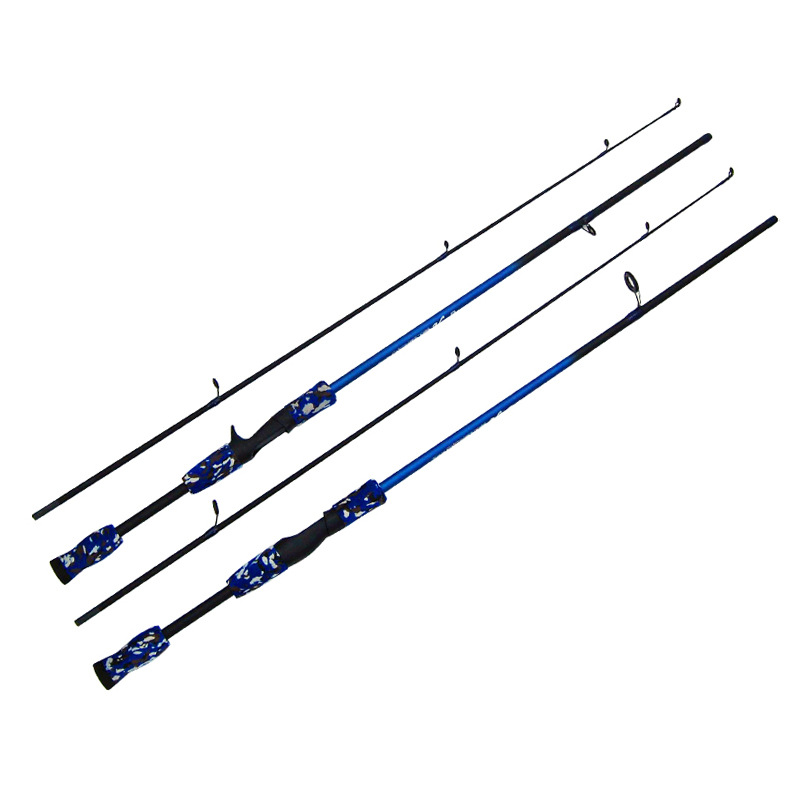 直柄枪柄路亚竿出口m调性非碳素蓝色迷彩路亚竿海竿鱼竿18米批发