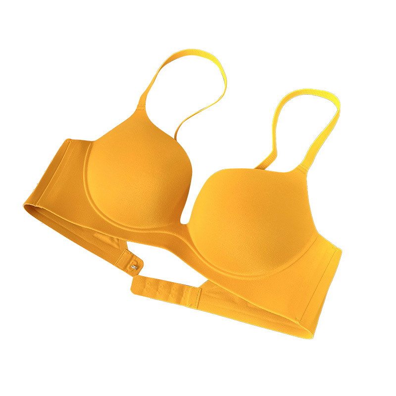 Fixed Cup Comfortable Wireless Seamless Bras 1009 Small Breast Thin One-Piece Glossy Underwear Beautiful Back Women's Bra