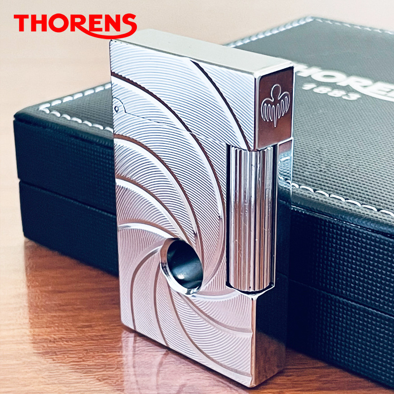 品牌源自瑞士thorens托伦斯朗声打火机个性创意黄铜精雕砂轮钢音