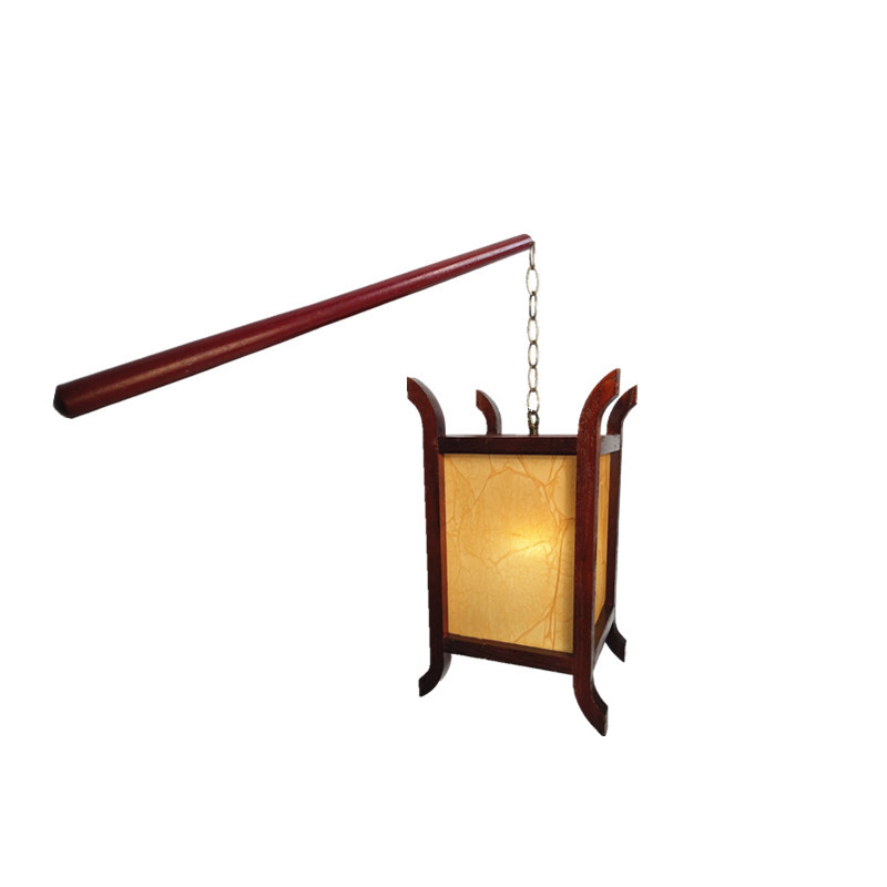 灯笼手提杆复古实木圆款方款龙头小灯杆商演拍戏拍照道具手杆