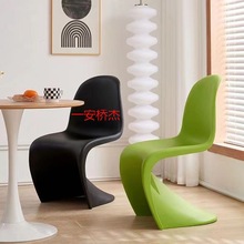 YL网红ins风餐椅透明靠背椅北欧家用塑料椅子简约现代化妆凳潘东