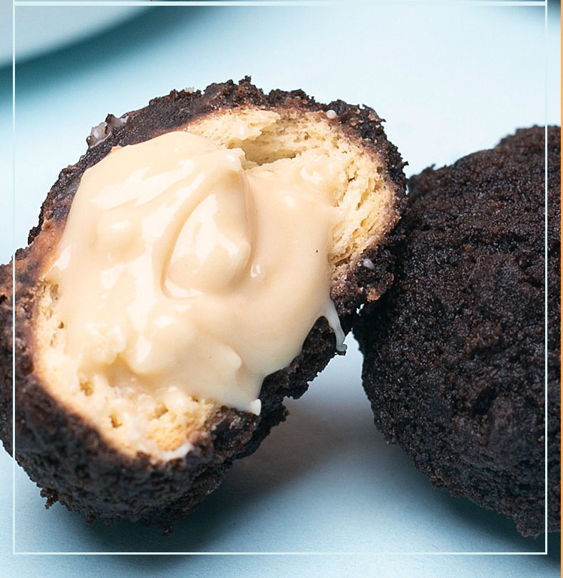 爆浆曲奇小丸子盒装218g网红零食夹心巧克力球办公室休闲食品批发