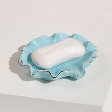 创意荷叶肥皂盒香皂置物架泡泡香皂盘免打孔沥水架不积水家用收纳