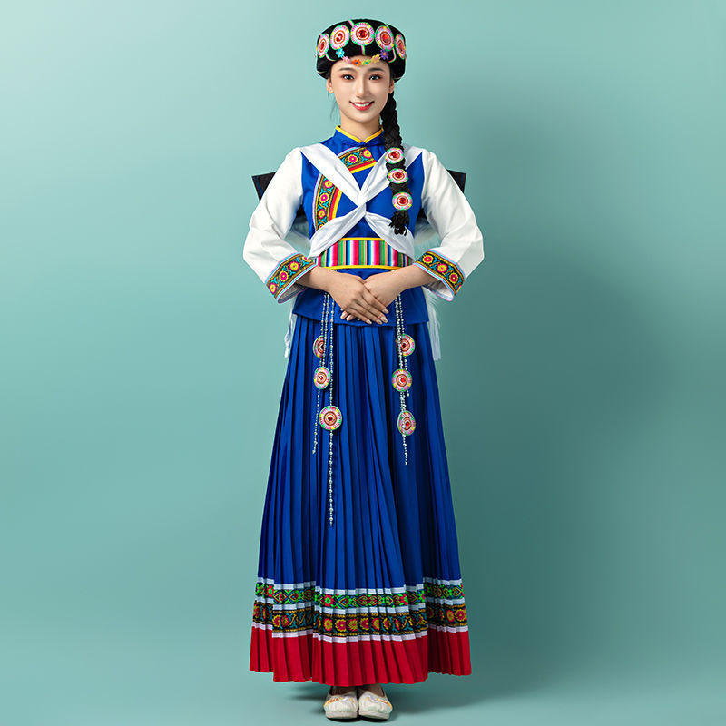 云南纳西族服装女56个少数民族服饰成人丽江披星戴月摄影旅拍演出