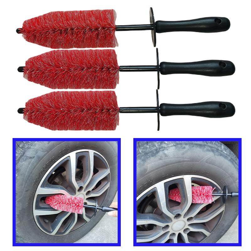 厂家直发红灰混色汽车轮毂轮胎轮辋发动机排气管清洁刷小号35㎝
