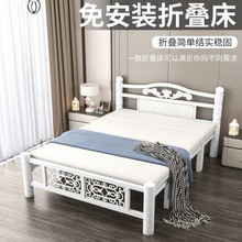 折叠床加固静音单人双人床家用小户型铁艺床便携出租屋成人硬板床