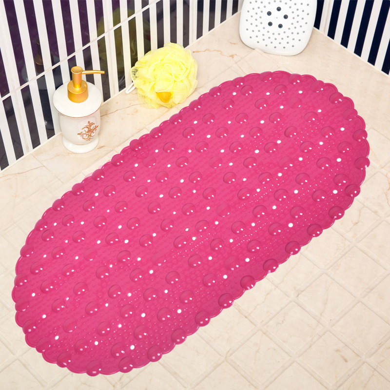 Color Customized Oval Small Bubble Toilet Floor Mat Suction Cup Non-Slip Household Mat Bath Shower Drop-Resistant Foot Pad