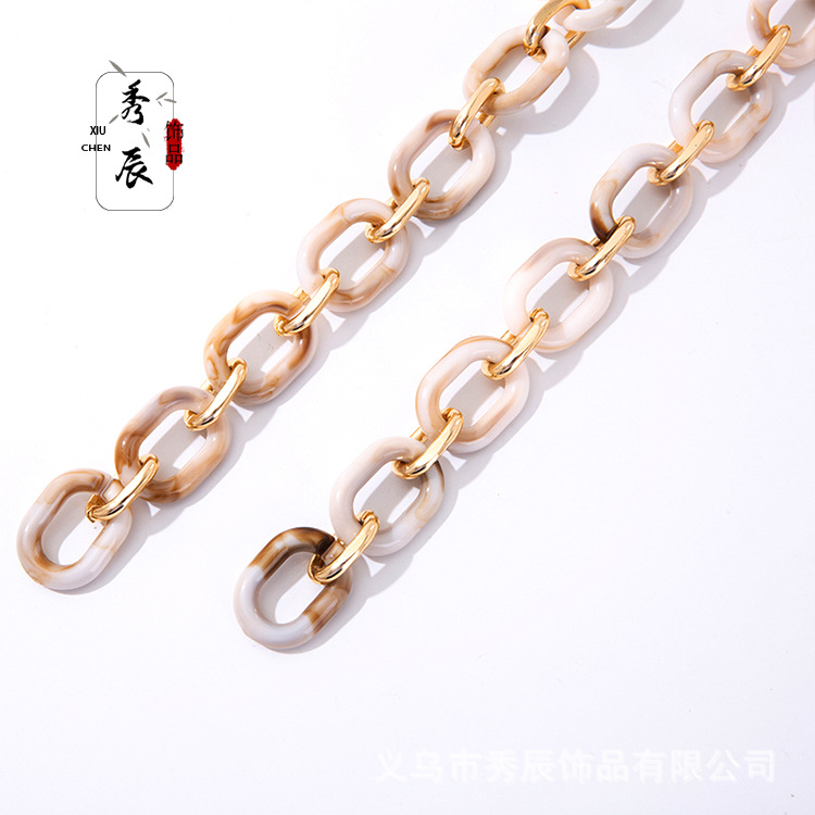 Retro Bag Chain Accessories High-End Messenger Bag Strap Underarm Bag Chain Acrylic Decoration Handle Chain