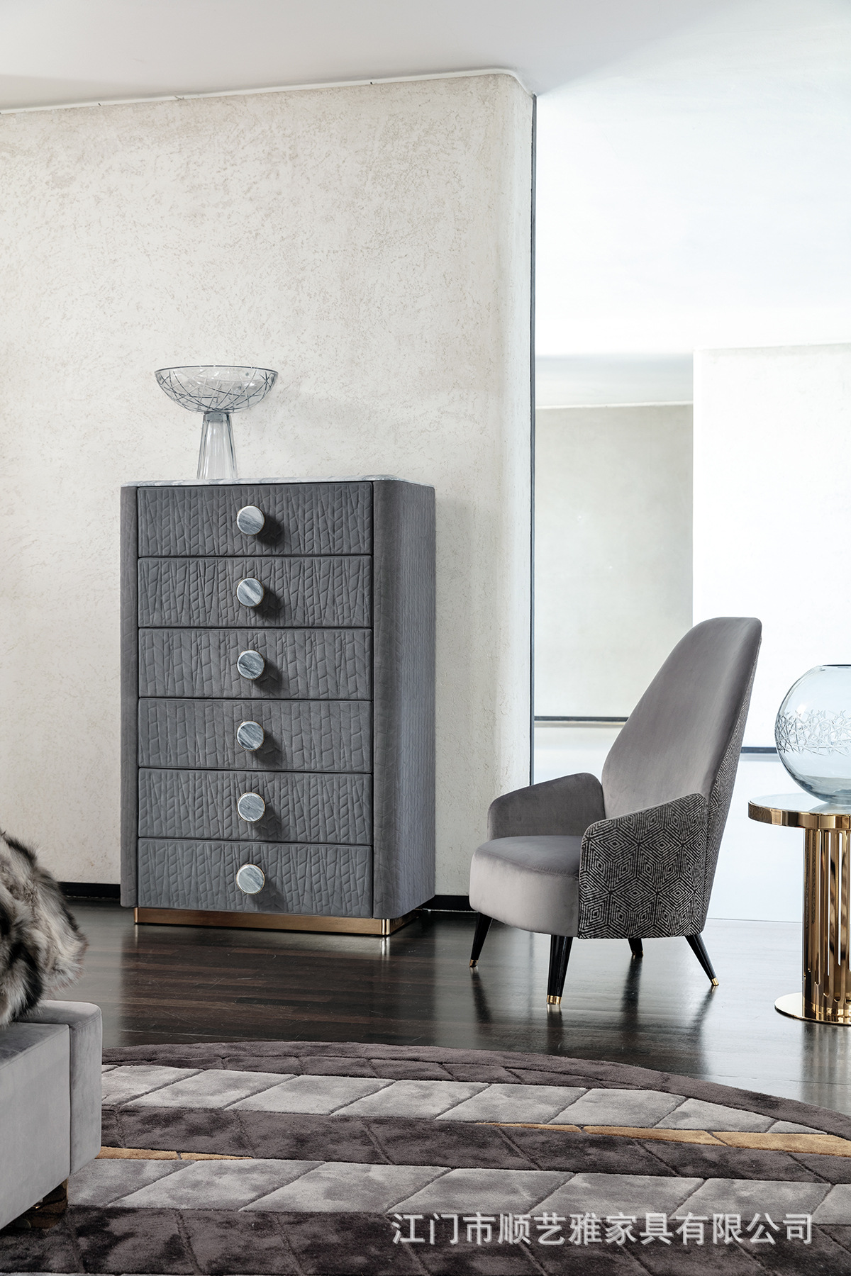 意式轻奢现代简约高端定制轻奢实木框架卧室客厅家具储物柜收纳柜