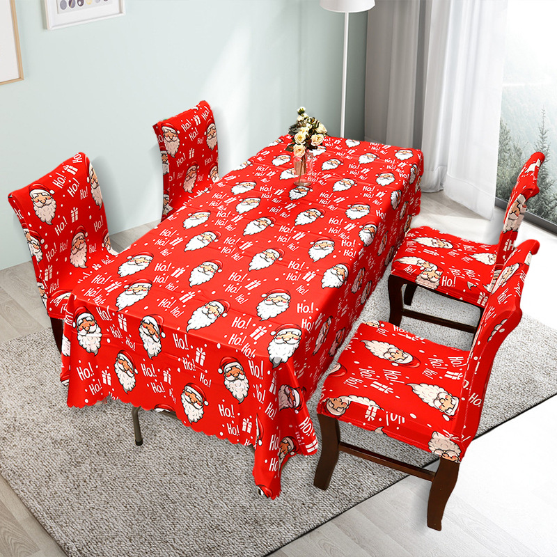 Christmas Printed Tablecloth Chair Cover Light Luxury Table Cloth Square Tablecloth Festive Decorative Tablecloth Source Factory Wholesale