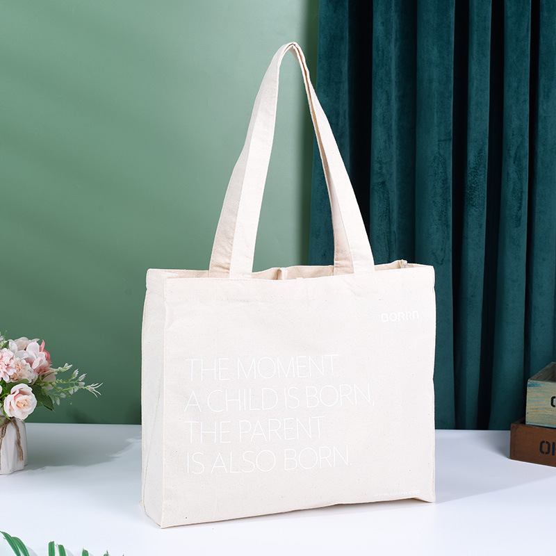 国潮布艺空白现货diy手绘制作帆布袋白色手提单肩加印logo帆布包