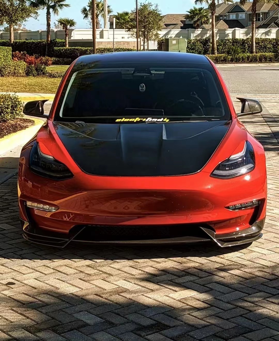 适用于特斯拉model3前铲改装 model3免打孔前唇 tesla运动套件