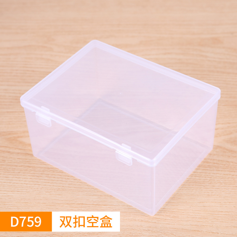 Fully Prepared Plastic Pp Double Buckle Box Transparent Covered Plastic Storage Box Sample Display Box Jewelry Beads