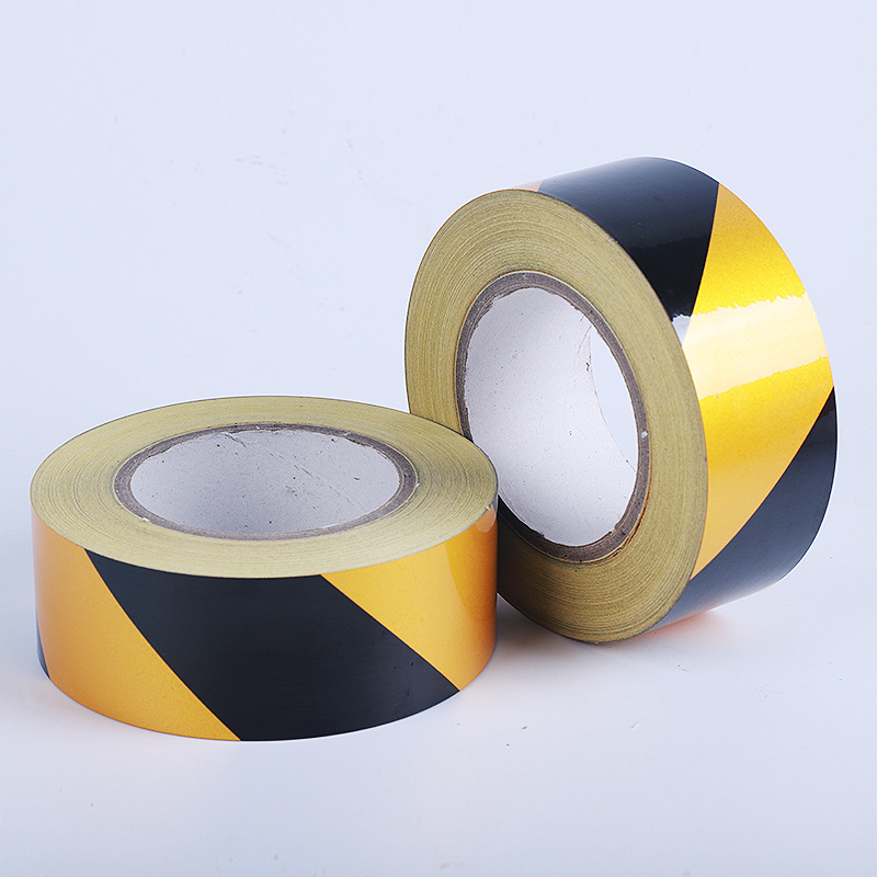 Reflective Warning Tape Black Yellow Red White Reflective Film Twill Safety Anti-Collision Warning Reflective Sticker Fire Protection Reflective Stripe
