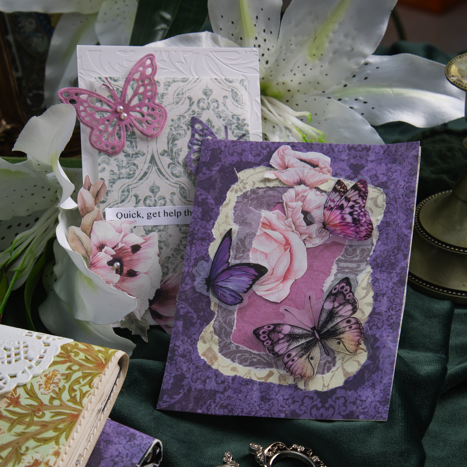 美好的一天素材纸 灵感巴洛克系列 复古小碎花可书写素材手帐拼贴