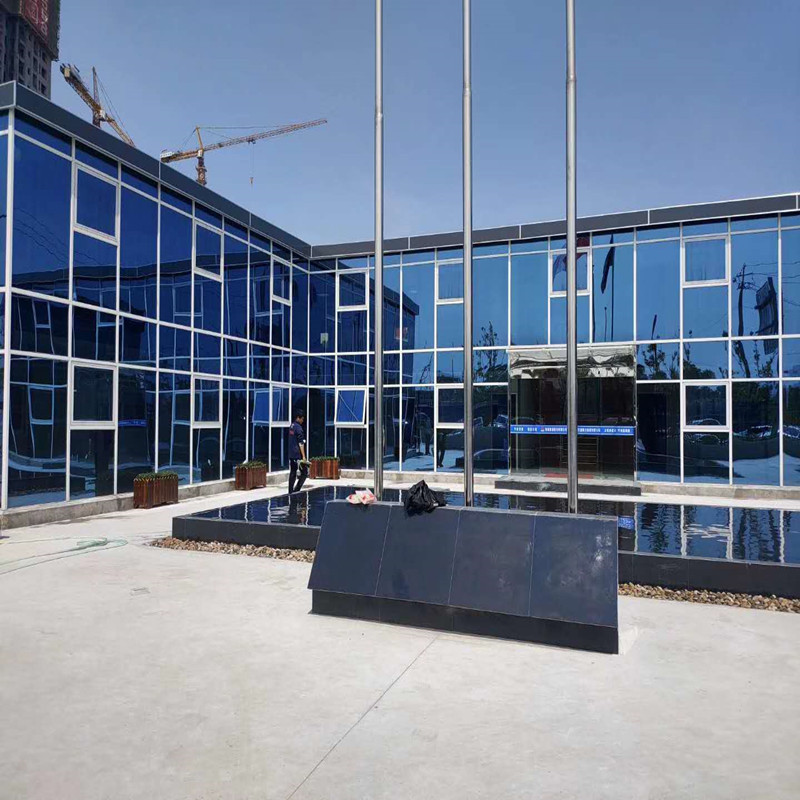 彩钢板活动房 豪华型玻璃幕墙项目部办公室 工地临舍住人岩棉板房