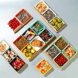 密胺网红ktv果盘干果碟零食点心组合拼盘商用会所宫格小吃分格盘