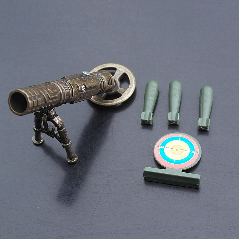 迷你军事模型坦克迫击炮金龙带轮大炮掷弹筒发射器榴弹金属玩具