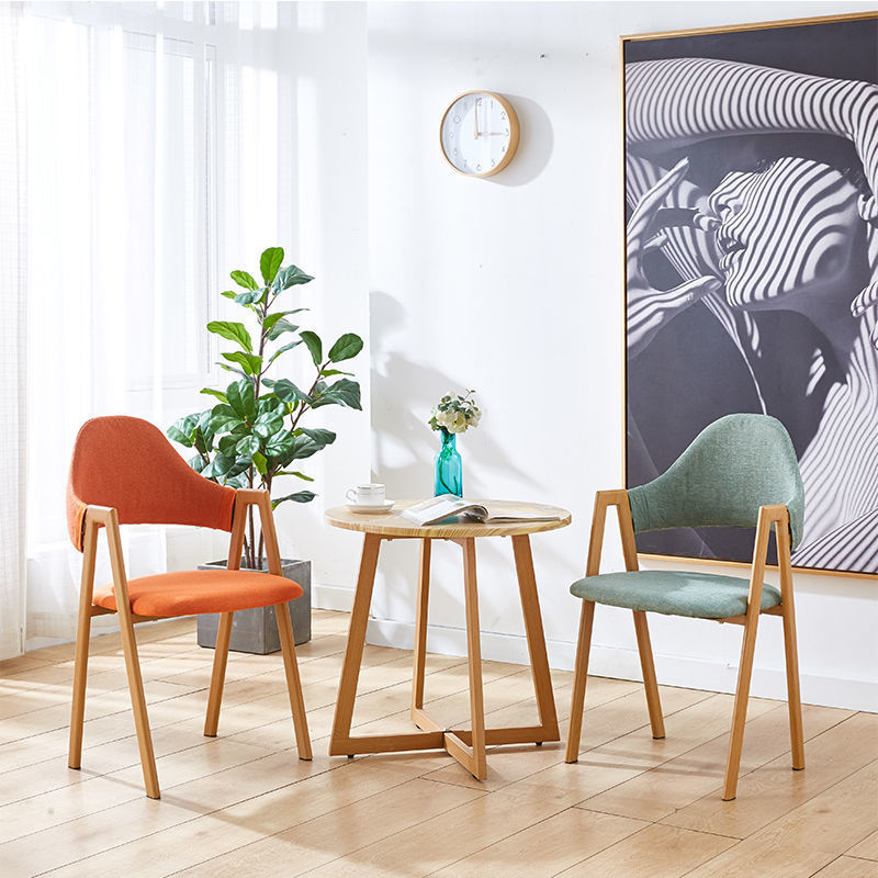 北欧餐椅字椅现代简约网红咖啡餐厅椅子靠背休闲懒人凳子家用