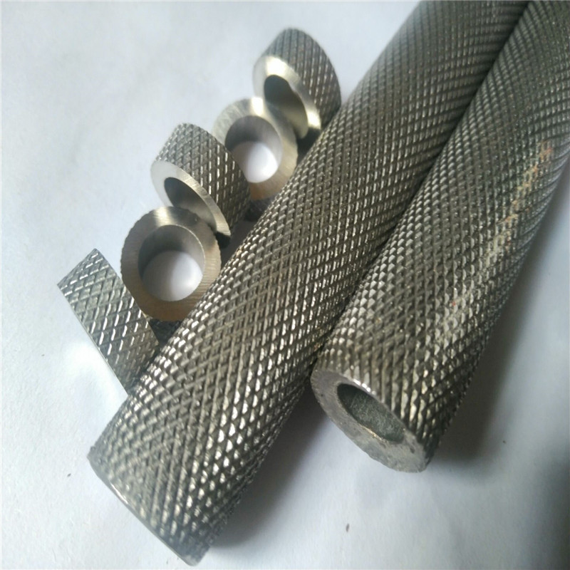 不锈钢网纹焊管精密菱形滚花钢套装饰花纹钢管五金机械件加工19*3