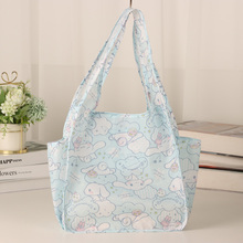 新款中号购物袋折叠便携环保手提单肩布袋子饭盒水杯杂物布包包DF