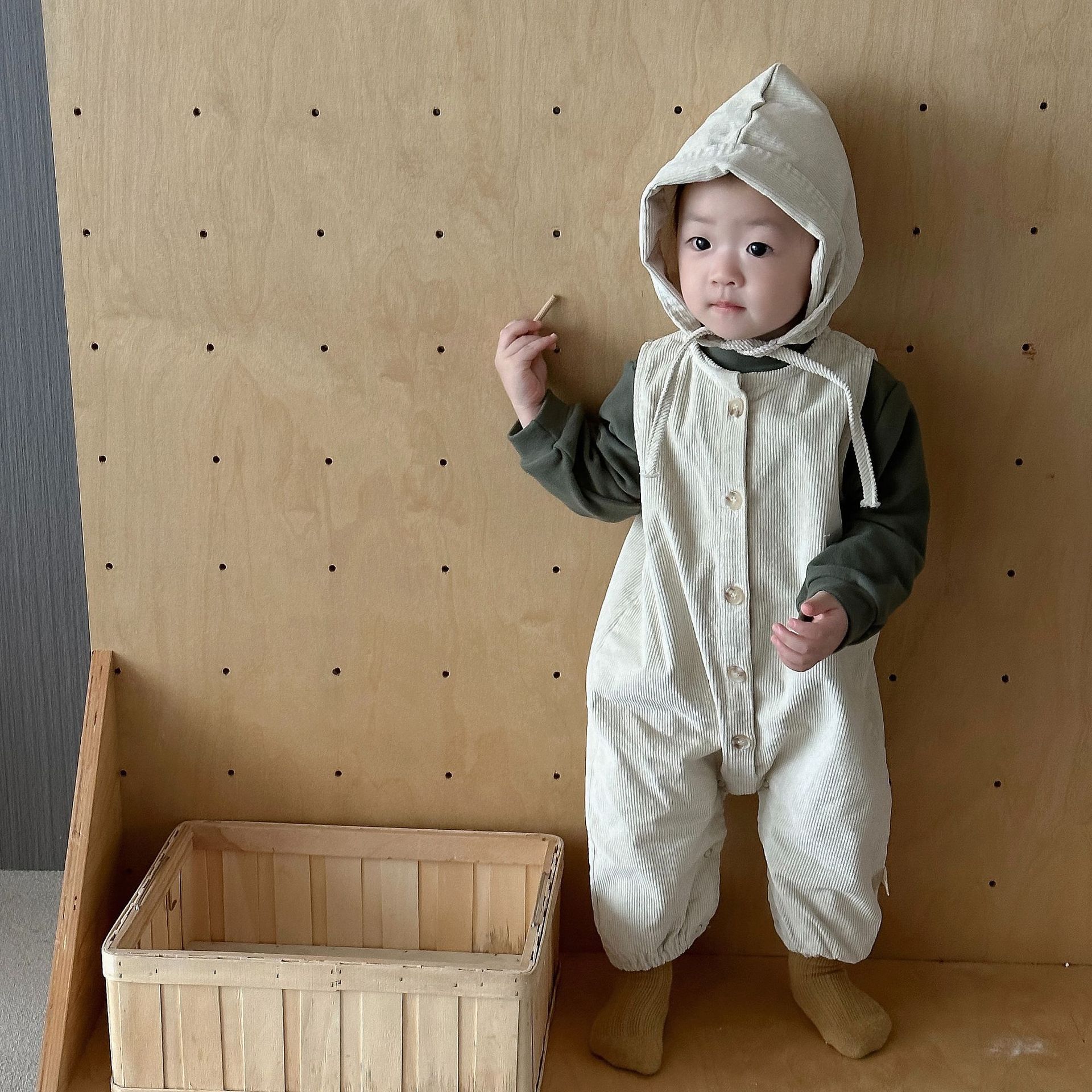 Baby Outing Clothes Spring Korean Style Children's Clothing Baby Undershirt Suspender Pants Two-Piece Boys' Spring Suit Baby Clothes