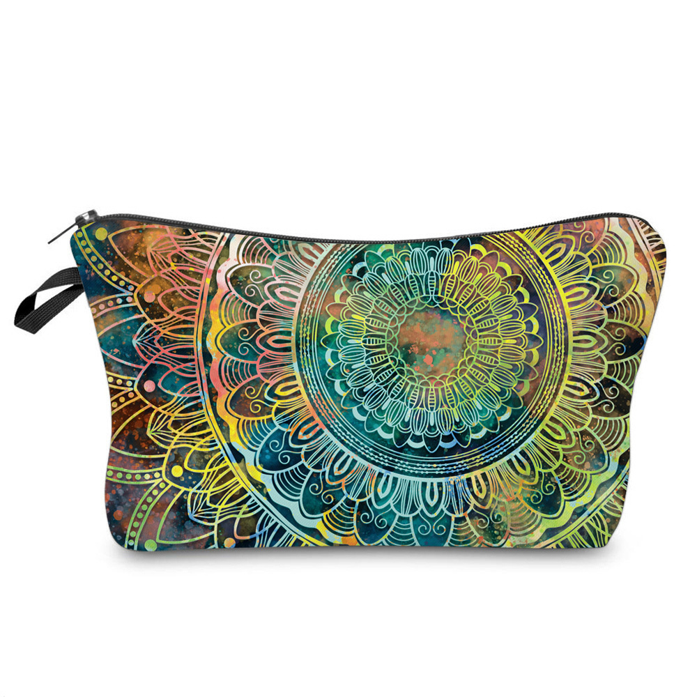 Amazon Digital Printing Mandala Cosmetic Bag Clutch Women's Multifunctional Travel Storage Wash Bag Women