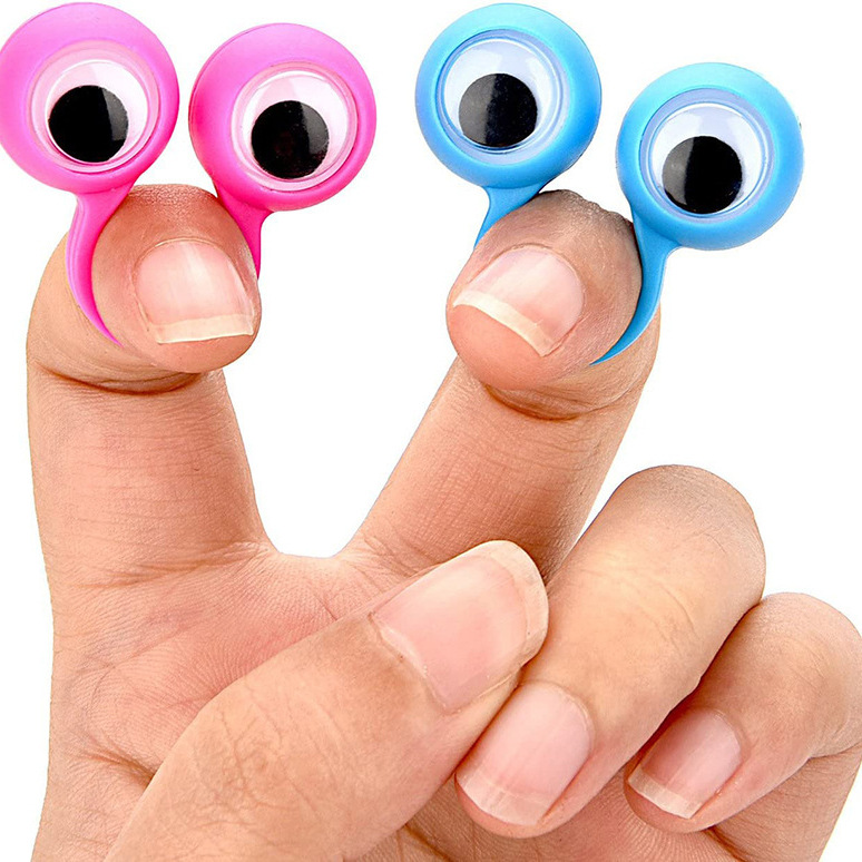 跨境手指活动眼睛玩具万圣节搞怪整人大眼睛戒指整蛊玩具批发