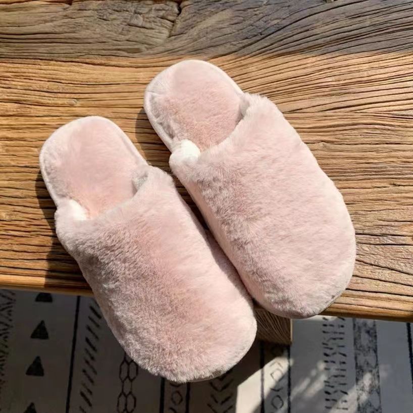 Cotton Slippers Women's Slippers Slippers Simple Winter Indoor Solid Color Cotton Slippers Home Non-Slip Soft Bottom Warm Keeping Fluffy Shoes