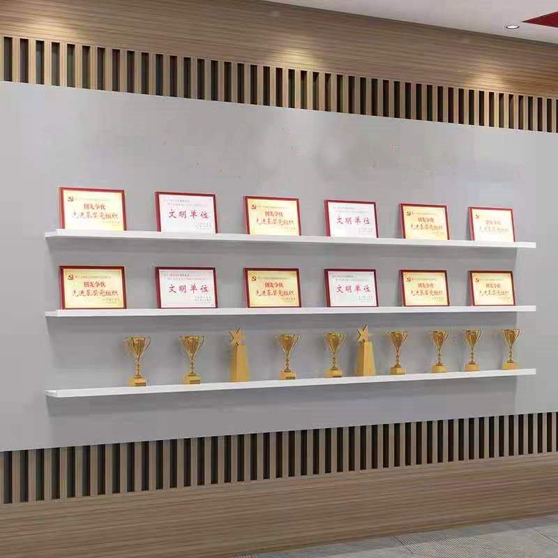 荣誉墙展示架奖牌隔板置物架走廊学校大厅上墙办公室展架奖杯公司