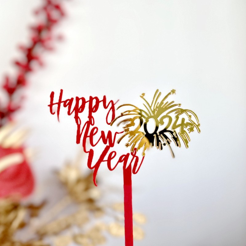 Copyright 2024 New Year Acrylic Cake Decoration Factory Happy New Year Acrylic Cake Plug-in Inserts