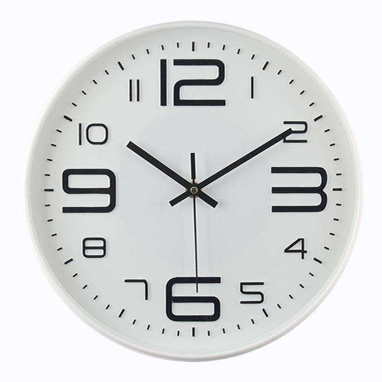 Clear Font Stereo Simple Home Clock on Time Second Sweeping Precise Mute Wall Mounted Clock Electronic 12-Inch Quartz Clock