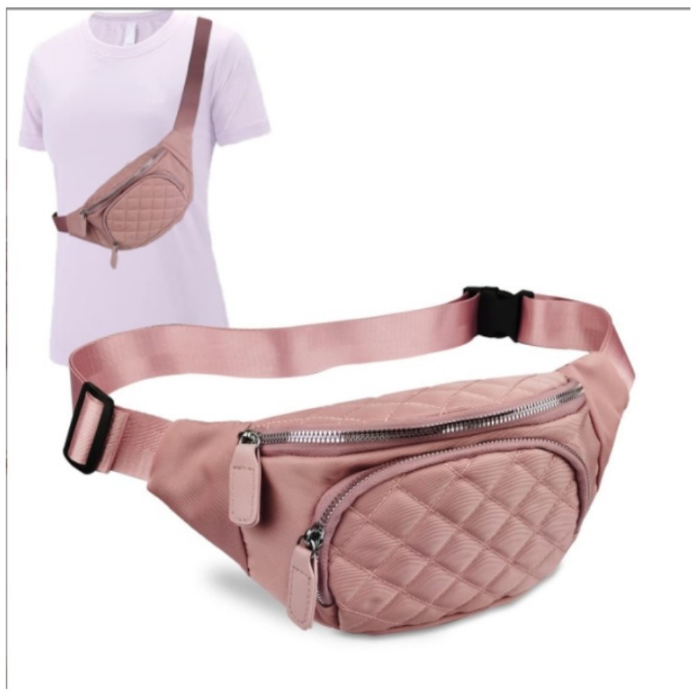 现货女斜挎包时尚多层腰包可爱腰带包旅行跑步散步手机单肩斜挎包