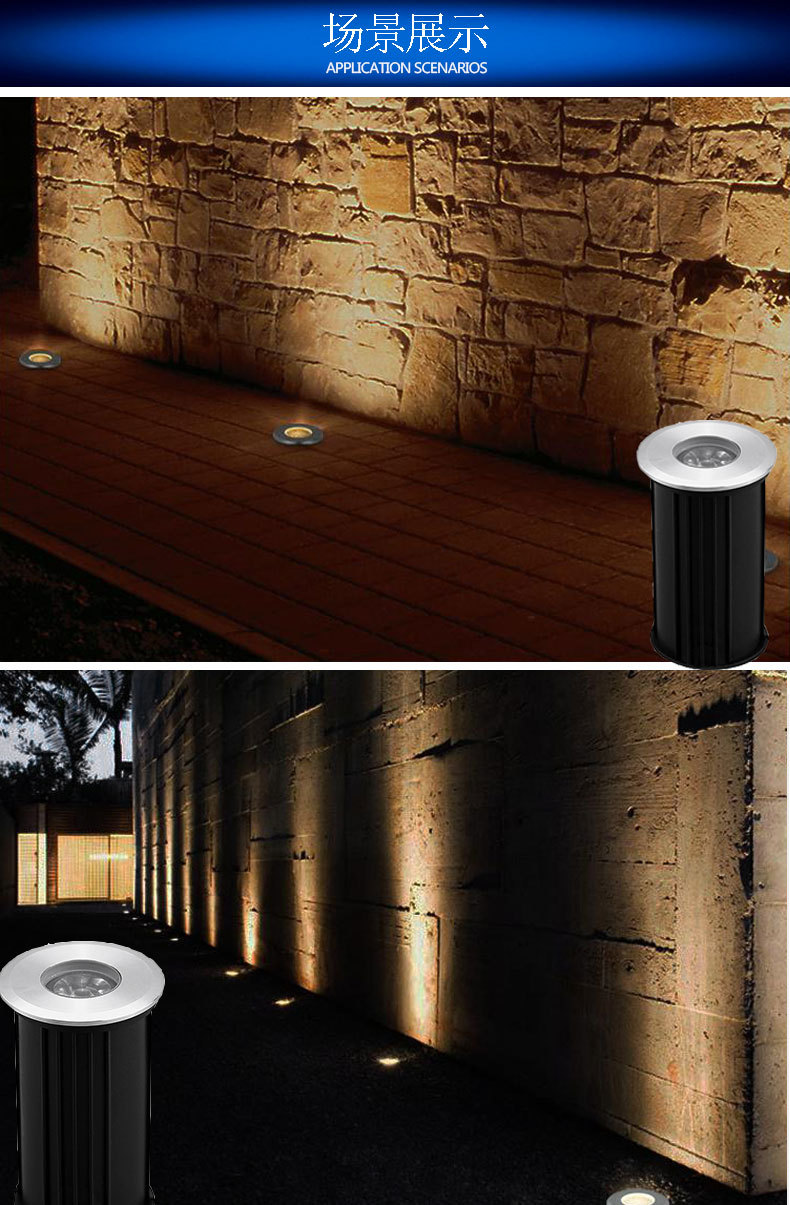 304不锈钢埋地灯水下嵌入式射灯广场台阶小地埋灯迷你星光灯24v