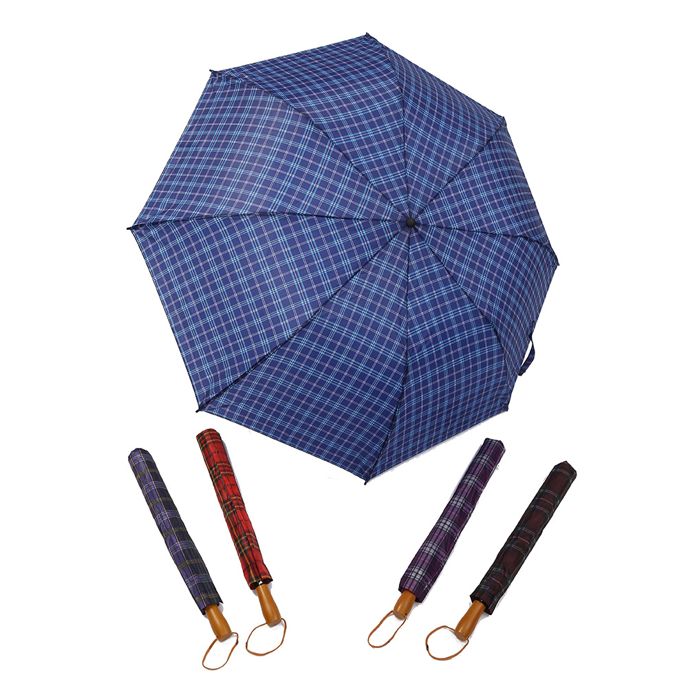 二折直杆8骨商务外贸格子雨伞 混色高尔夫格子雨伞商务雨伞批发-阿里
