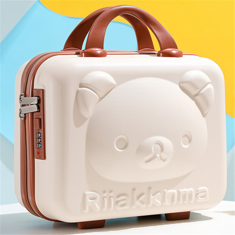 bear portable cosmetic case 14-inch hand gift bridesmaid luggage cartoon cute storage bag password case luggage case