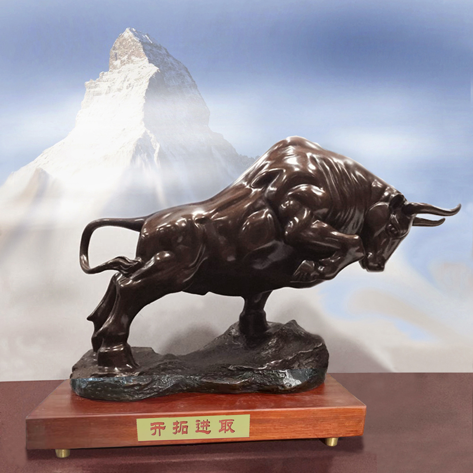 拓荒牛 开拓牛 进取牛 铜牛摆件 上市礼品摆件 铜牛雕塑 铜牛摆件