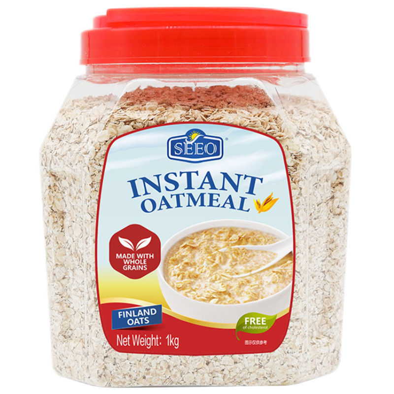 马来西亚进口seeo纯燕麦片1kg桶装即食谷物早餐代餐无糖冲饮速溶